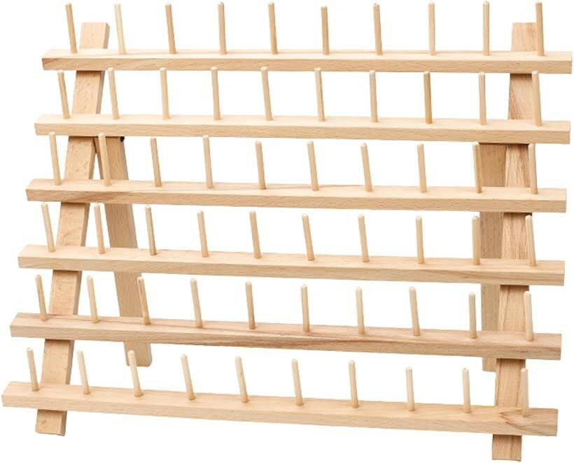 毛糸 刺繍糸 収納ラック ミシン糸 木製 ディスプレイ 60個収納可能