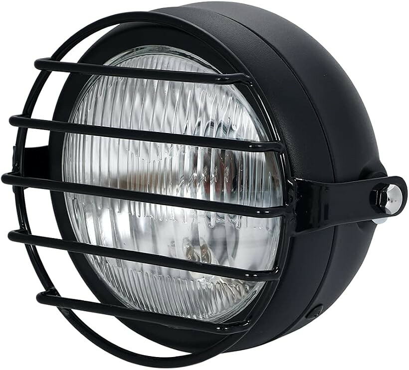 互換品12V ビンテージ ベーツライト ヘッドライト ブラケット 付き ボバー ガード ...