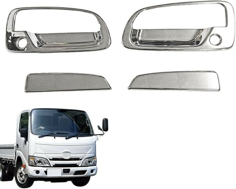 互換品 日野 デュトロ トヨタ ダイナ トヨエース 標準 ダブル ワイド 用 メッキ ドアハンドルカバー ドアノブ 外装 カスタム パーツ 4点セット