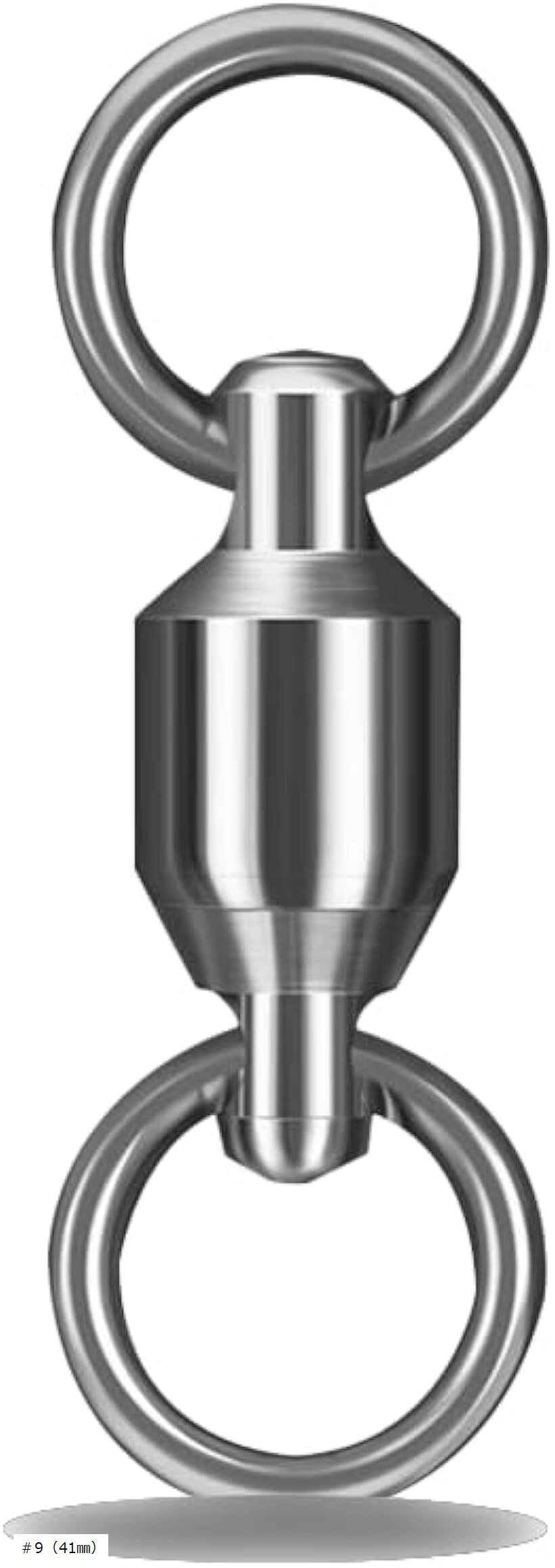 ボールベアリングスイベル パワースイベル サルカン ローリングスイベル よりもどし ステンレス 20個セット 耐腐食 ジギング ルアー釣り (シルバー, ＃9（41mm）)