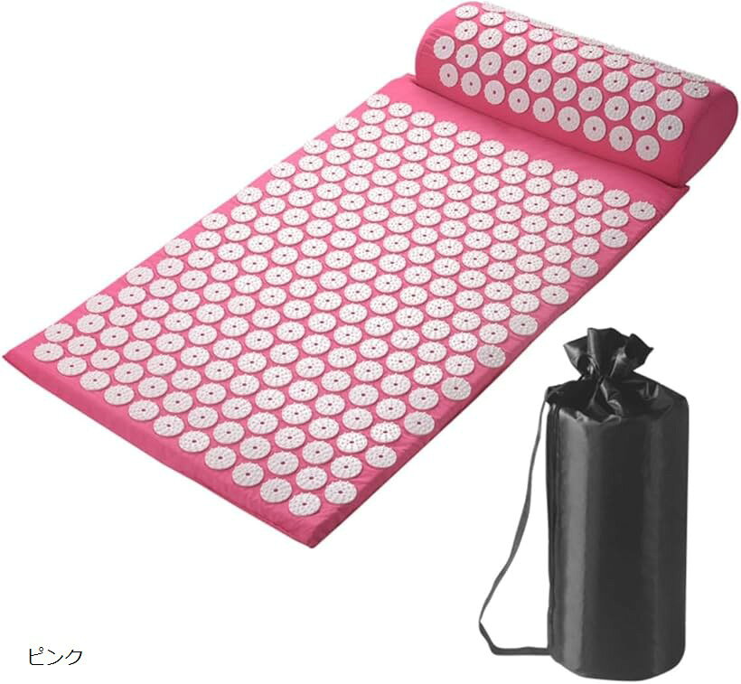 指圧マット スパイクマット 枕付き 42x68cm 水洗い可 持ち運び便利 快眠 リラクゼーション 自宅用 体の..