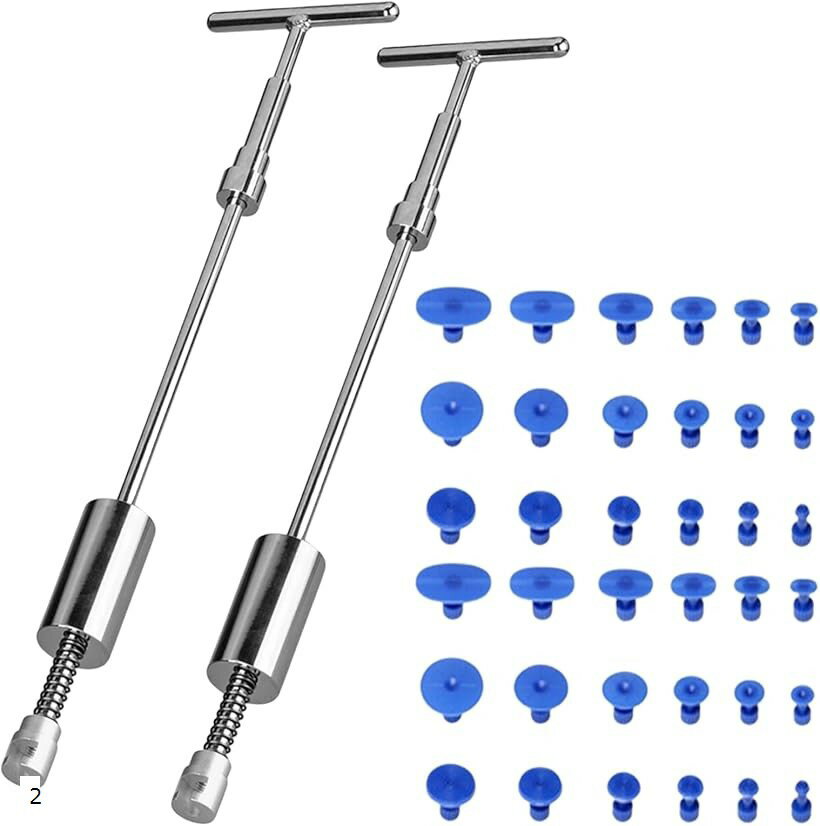 DIY 修理 工具 バキューム リフター 吸盤 車 へこみ Tバー 引っ張り 板金 ブリッジ バイク ヘコミ デント リペア ツール 2個セット