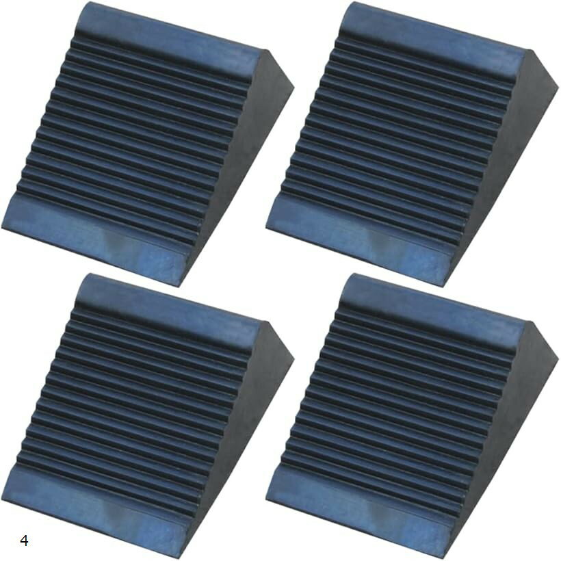 タイヤ止め 車止め 置くだけ ストッパー ゴム製 (ブラック4個)