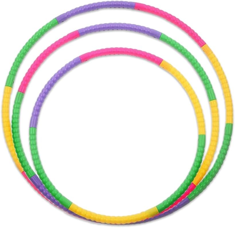 フラフープ 子供用 折りたたみ 体操用品 カラフル 3サイズセット (カラフル, 直径約40cm、直径約50cm、..