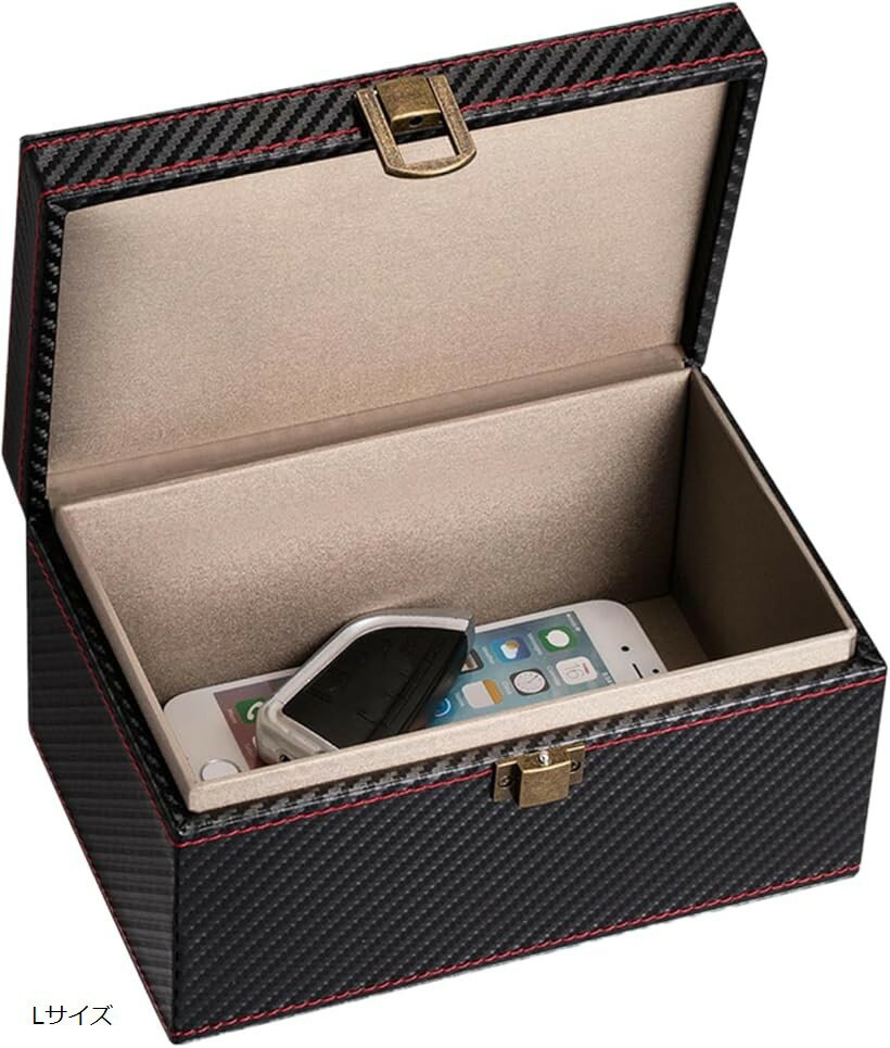 車 鍵 電波遮断ケース スマートキー対応 キーケース 盗難防止 スキミング防止 リレーアタック防止 セキュリティ おしゃれ (ブラック, Lサイズ)