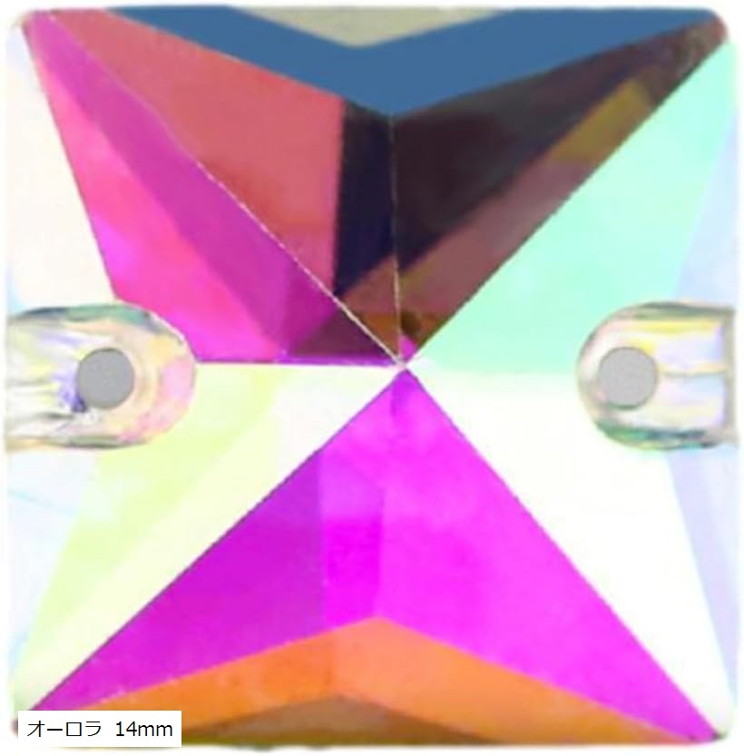 正方形 ガラス ビジュー 装飾 手芸 オーロラ パーツ ライン ストーン クリスタル 衣装 DIY (オーロラ 1..