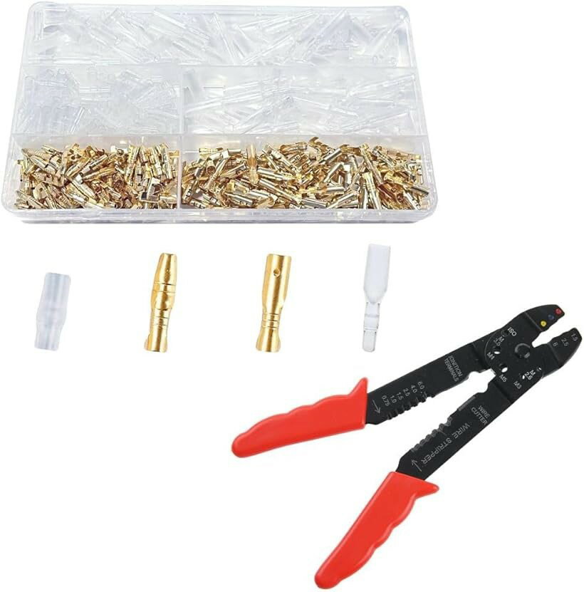 ギボシ端子 圧着工具 圧着ペンチ エレクトロタップ ラチェット式 圧着端子セット ワイヤ コネクター 接..