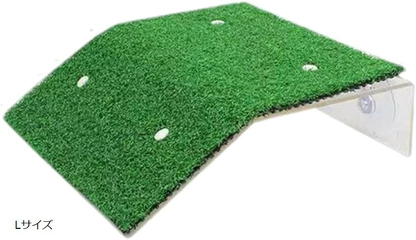 亀 浮島 爬虫類 水槽台 日光浴 カメ桟橋 ひなたぼっこ 登り石 人工緑芝 装飾 吸盤 位置調整可 取付け簡..