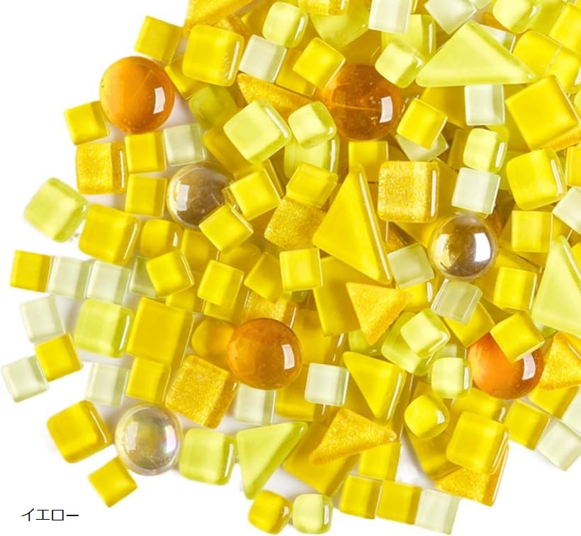 バリエーションコード : 2bu08n3yh9商品コード2bu0655dul商品名モザイクタイル ガラス 500g 不揃い 大容量 サイズ混合 ハンドメイド デコレーション 工作 陶器 四角 丸 角ブランドMARUHADOカラーイエロー「多...