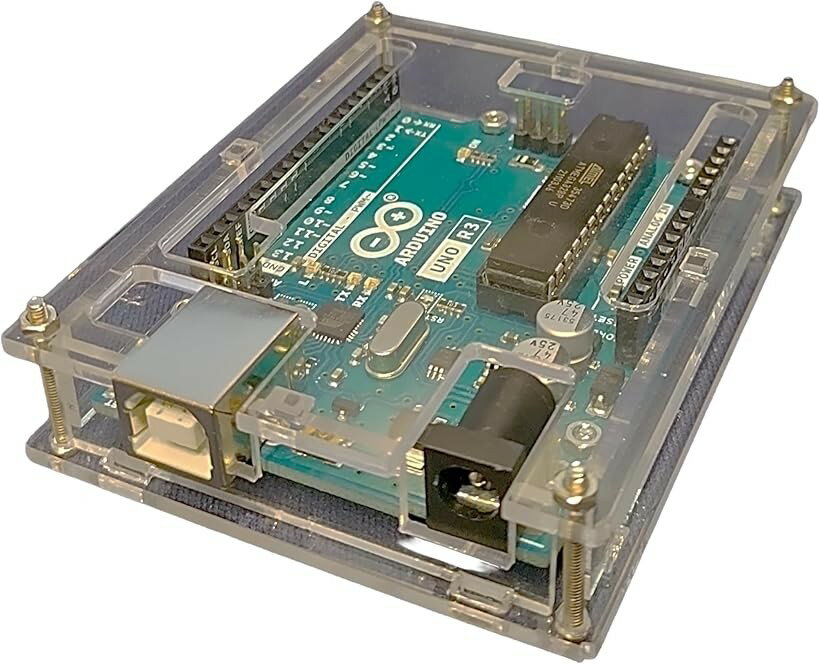 Arduino UNO R3 対応 ケース 保護カバー 透明 ねじ付属 組み立て簡単