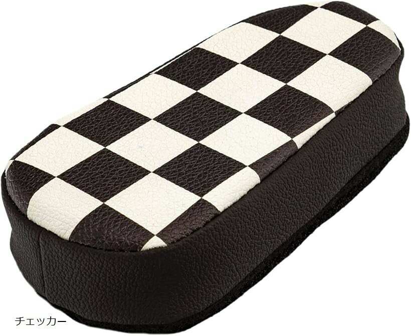 スカイベル ニーパッド 車 ミニクーパー BMW MINI 対応 アクセサリー グッズ 小型 厚め 膝 レッグパッド クッション 便利グッズ (チェッカー)