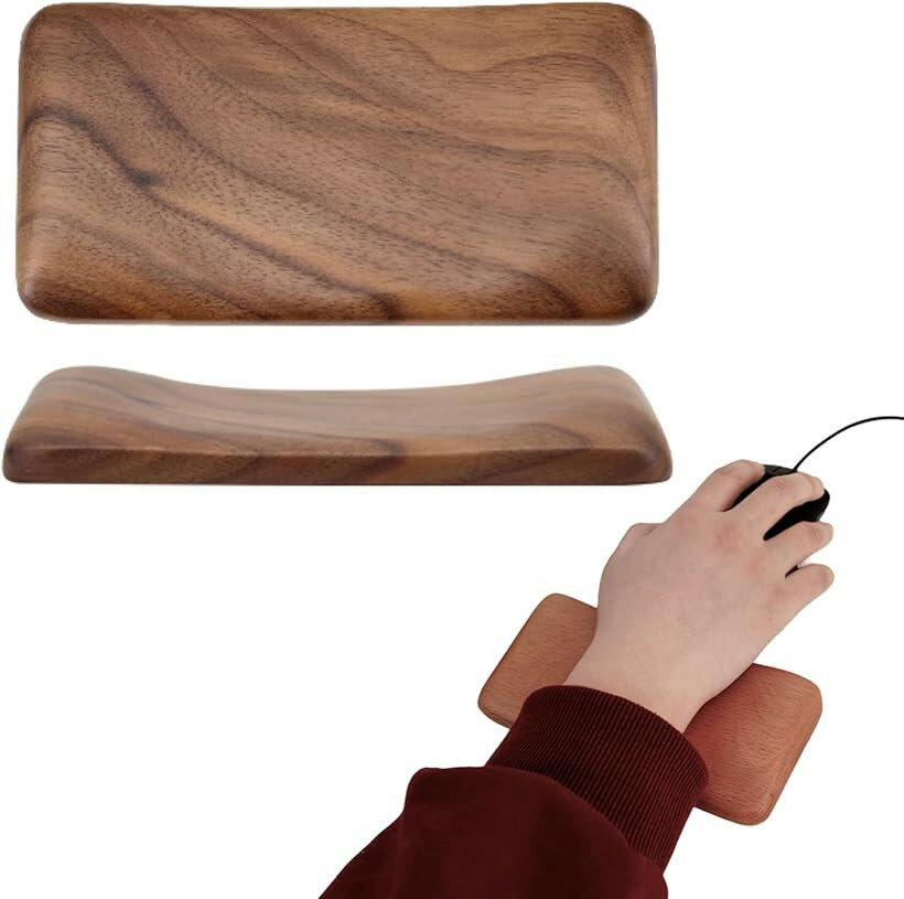 リストレスト マウス 木製 アームレスト パームレスト 手首置き 疲労軽減 滑り止め付き 手首サポート