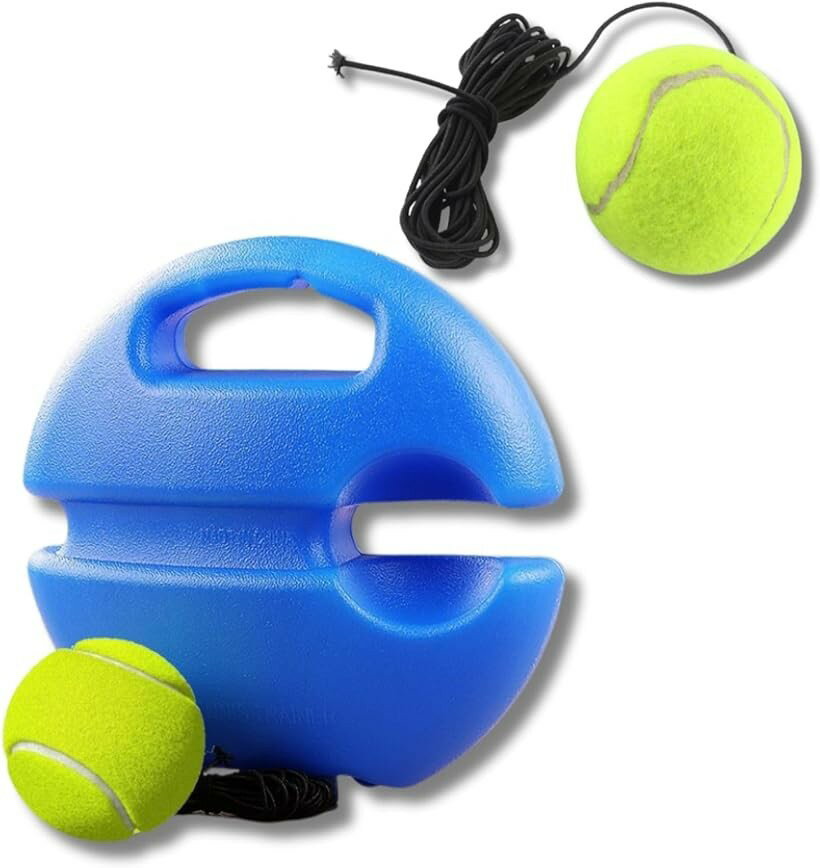 テニス練習器具 テニスボール ゴム付き テニス練習一人 予備ボール付属 (ブルー)