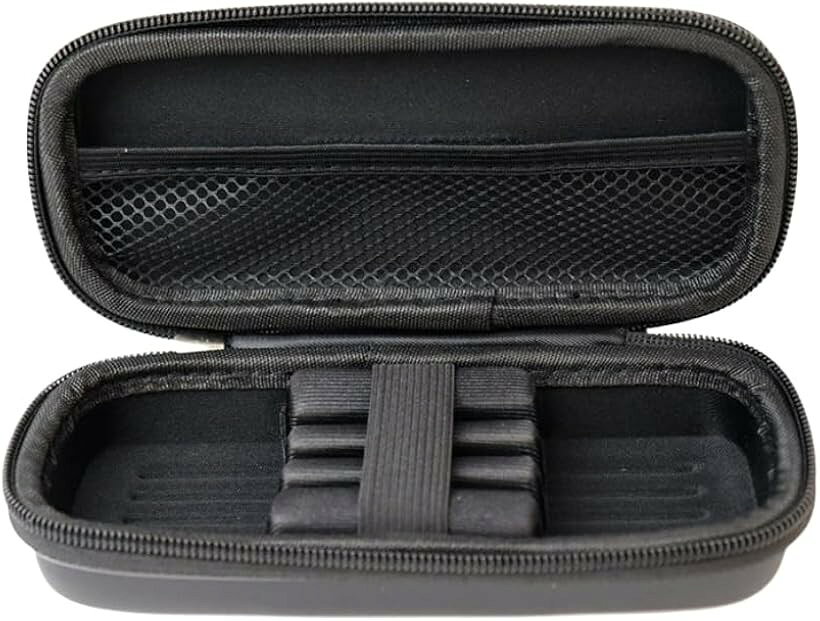 ダーツケース コンパクト おしゃれ ホルダー 収納 ポケット付 耐衝撃 EVA (Black, 16.5cmx6.5cm)