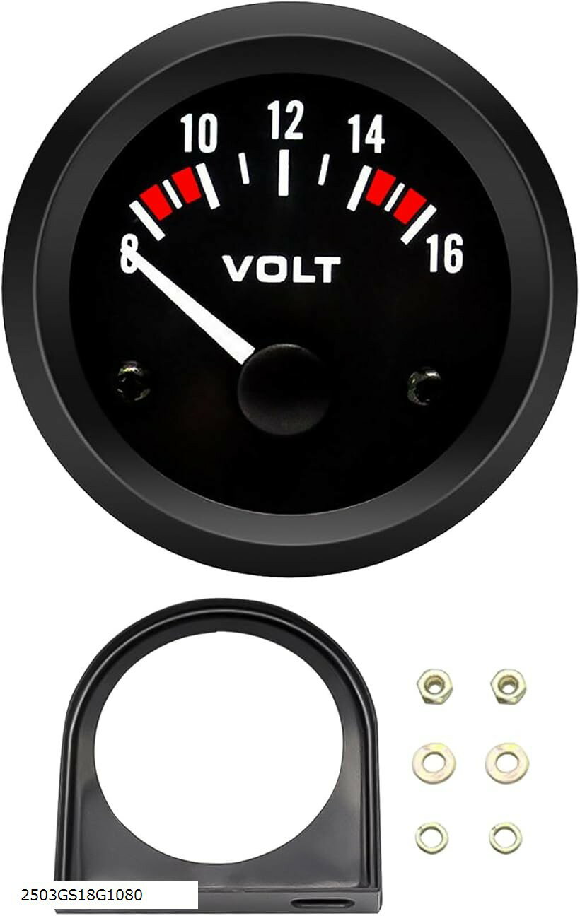 車 バイク 用 アナログ 電圧計 小型 ボルト メーター カー 用品 12 V