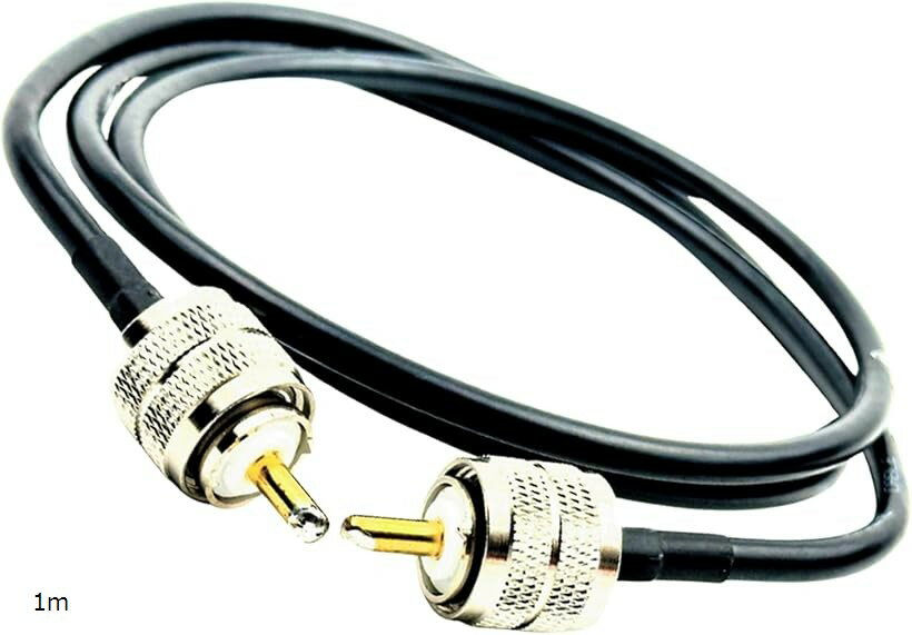 5DFB 同軸ケーブル コネクター付き 50Ω 両端MP 低損失 RG58 アマチュア無線用 (1本, 1m)