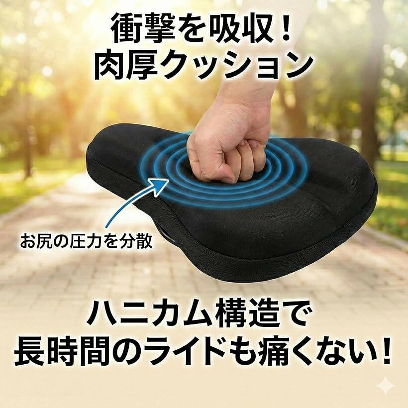サドルカバー 極厚 ズレない (ブラック)