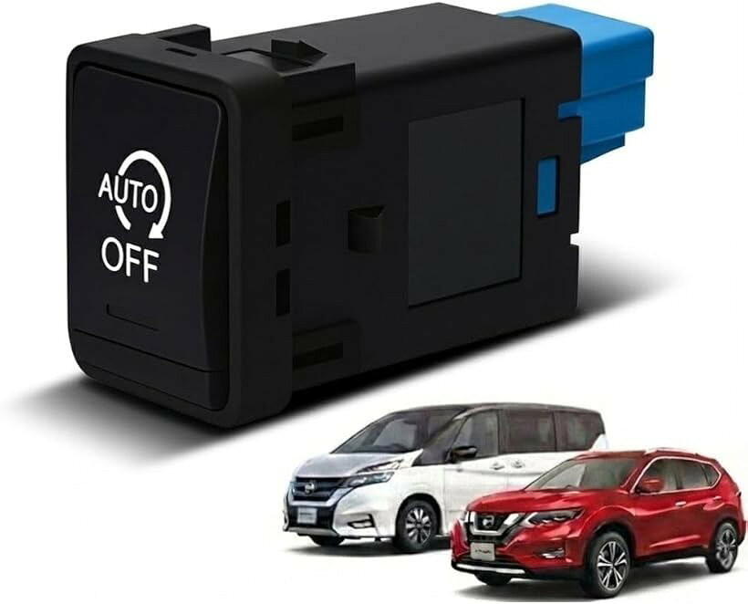 互換品 日産 アイドリングストップキャンセラー セレナ C27 エクストレイル T32 対応 ガソリン車専用 スイッチ交換型 カプラーオン 内装 パーツ (ブラック)