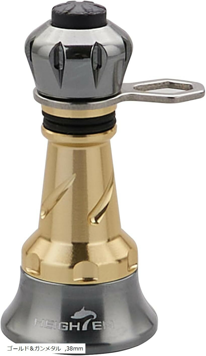 リール スタンド 不可折り畳むシマノ SHIMANO ダイワ DAIWA スピニングリール 通用 夜光 フックキーパー ラインストッパー (ゴールド＆..