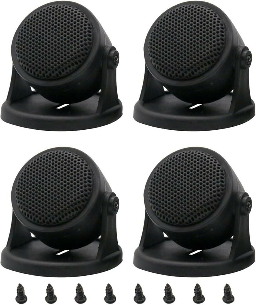 ツイーター 車 スピーカー サテライト 車載用 小型 置き型 4個セット (ブラック)