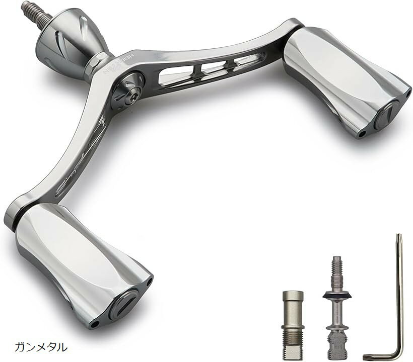 92mm リール ハンドル シマノ Shimano ダイワ DAIWA 通用 スピニングリール用 Wing Rocket Series (ガンメタル)