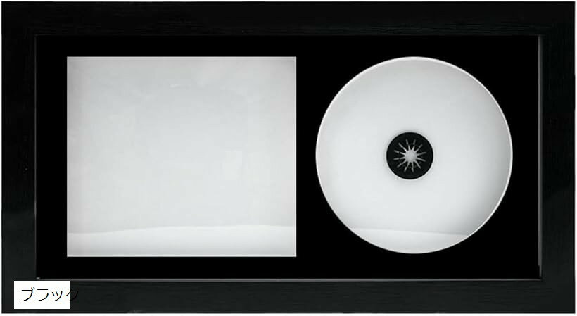 Azmio CD 飾る 額縁 CDディスプレイフレーム 木製 CDラック 壁掛け 展示台 推し活 (ブラック)