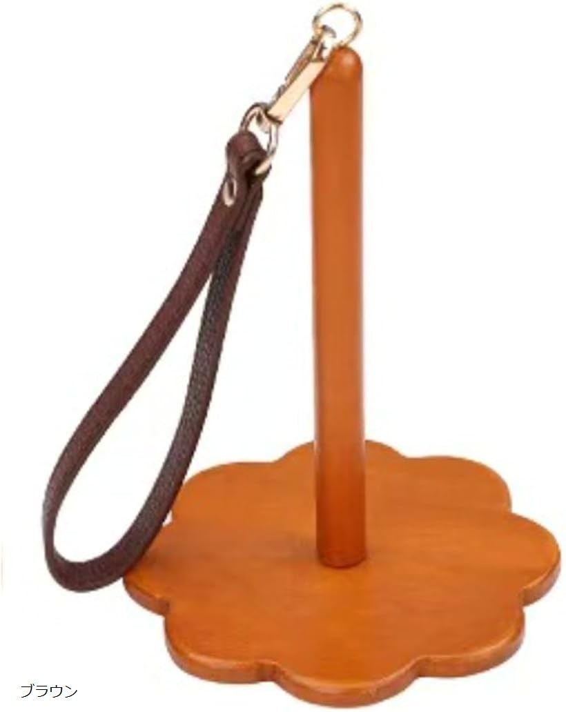 ヤーンホルダー 毛糸 木製 編み物 手編み スタンド 携帯 リスト用 (ブラウン)