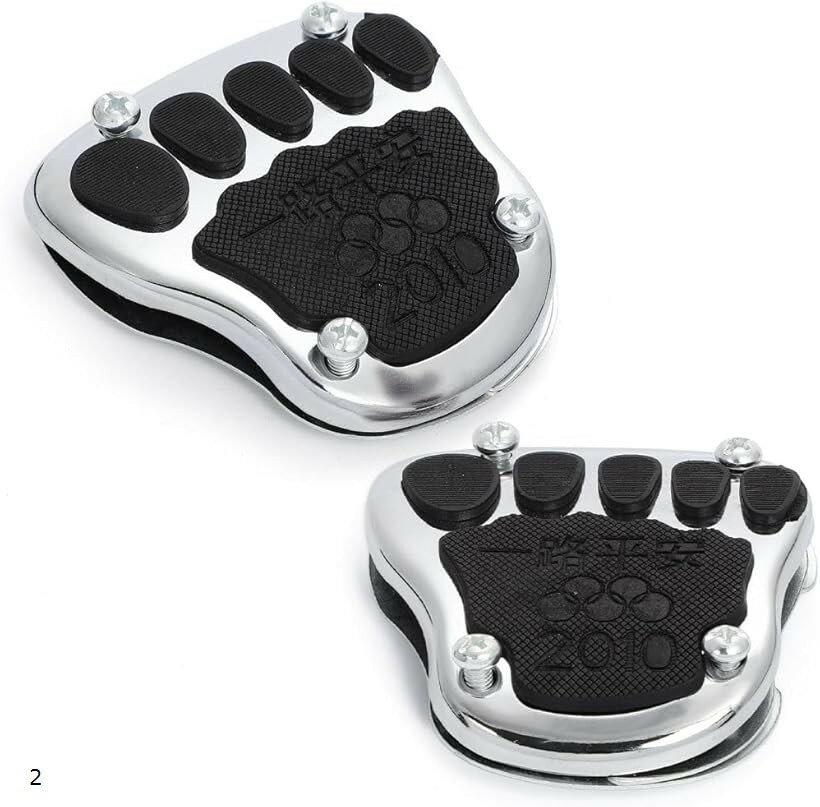 バイク 足型 ペダル カバー ブレーキ 汎用 スーパー カブ モンキー ゴリラ ダックス クロス クロームメッキ レトロ カスタム (2個)