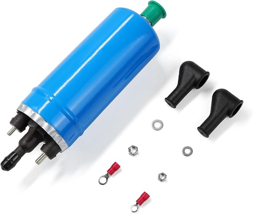 燃料ポンプ Eシリーズ インライン インストールキット付き 燃料供給 汎用 E23 E24 E12 E28 E30 フューエルポンプ 0580464038 耐摩耗性 耐腐食性 (青)