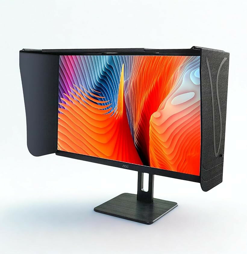 モニターフード 18.5～31.5インチ モニターカバー 遮光 パソコン ディスプレイ サンシェード 日除け 覗き見防止