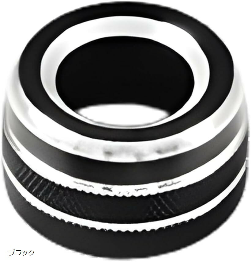 電動 ドアミラー 調整 ノブ スイッチ アルミ ダイヤル リング カバー 両面テープ 不要 汎用 カスタム カスタマイズ パーツ ドレスアップ 内装 おしゃれ オシャレ (ブラック, 汎用)