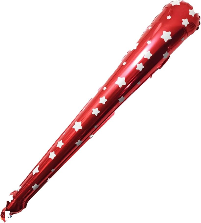 応援グッズ スティックバルーン 応援バルーン 風船 星柄 50本セット 丈夫 厚手 (赤)