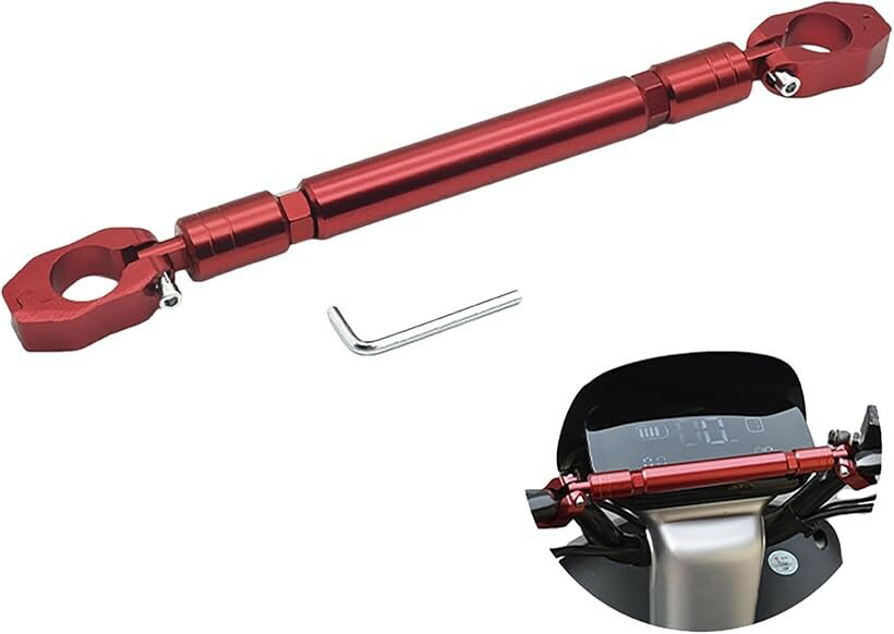 バイク ハンドルブレース ハンドルバー アルミ 合金 取り付け径 22mm 汎用 Vストローム250 PCX CT ハンターカブ CT125 (レッド)