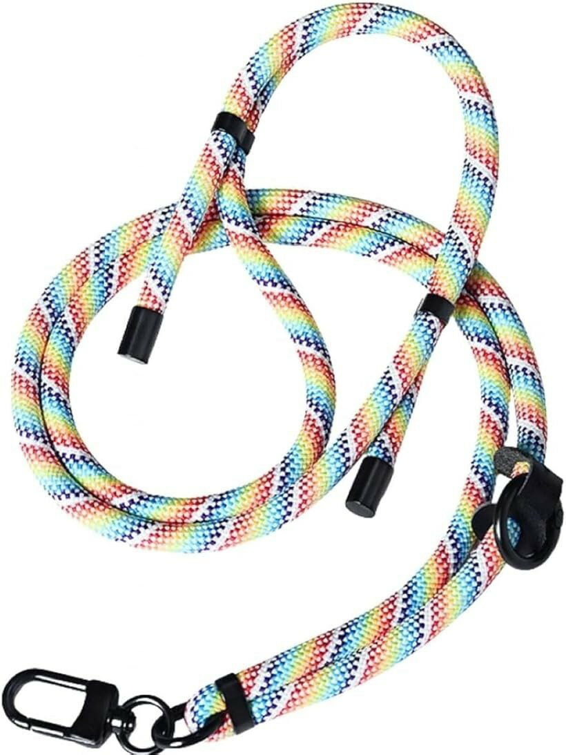 Accessories - スマホショルダー スマホストラップ 8mm高耐久パラコード 無段階長さ調整 斜め掛け 首掛け ストラップホルダー付 iPhone Android 全機種対応 落下防止 ハンズフリー (レインボースパーク)