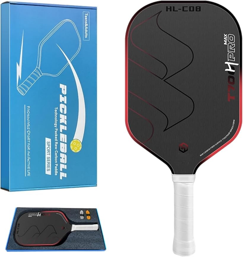Карбоновая ракетка CABON FD T700 / Pink Bullpadel Pickleball 16mm, хоникамкоа спин, лёгкая ракетка для начинающих (red, 4¼ дюйма)