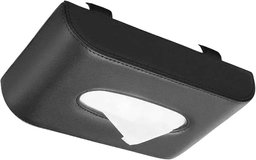 車内 ティッシュ ペーパーケース カー用品 てぃっしゆ 車内box てぃしゅ 入れ 車用 ていっしゅいれ ティッシュ置き ホルダー (ブラック, 幅23.5cm x 奥行き12.5cm x 高さ5.0cm)