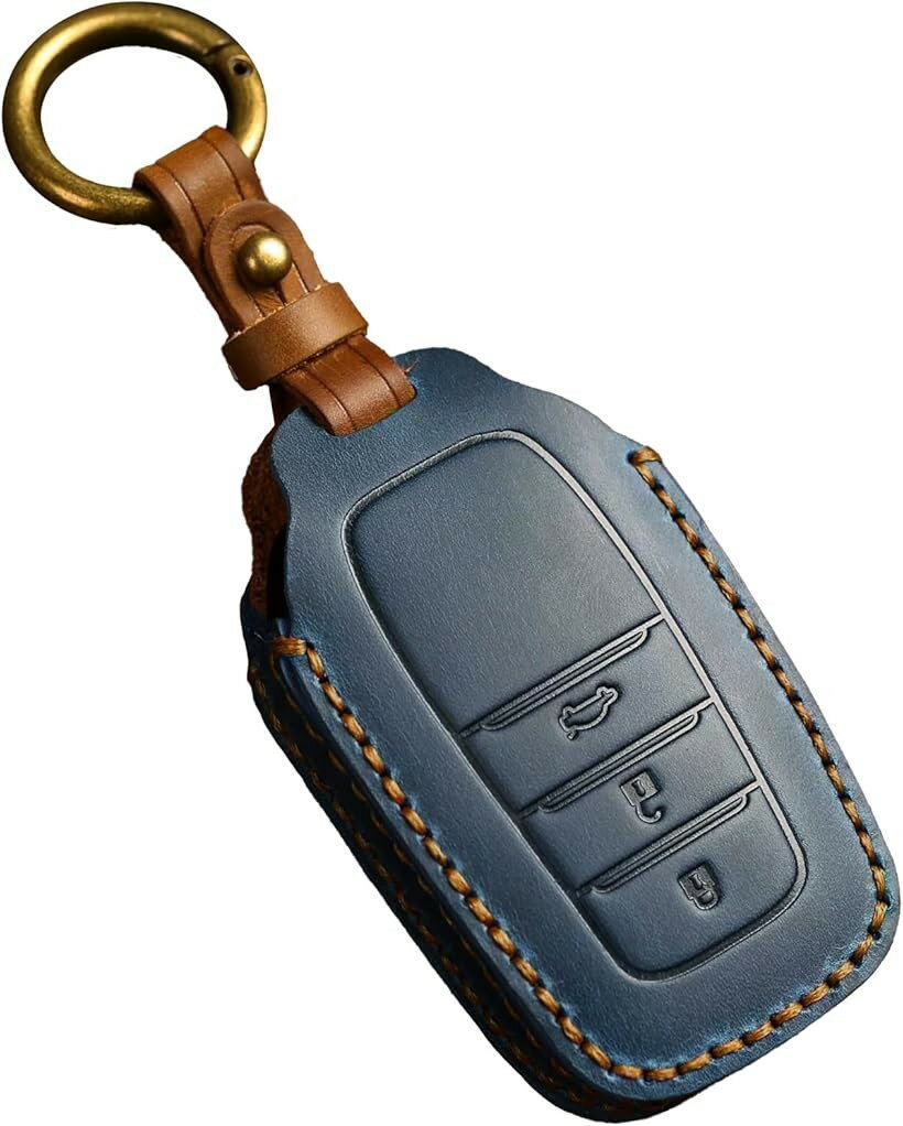 互換品 トヨタ キーケース ハリアー ランクル250 スマートキーケース 本革 ヤリスクロス アクセサリー カローラクロス ランクル300 茶 2ボタン (3ボタン/ネイビー)