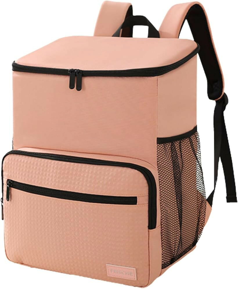 Cooler Box - リュック 保冷バッグ 23L クーラーボックス 保温 ソフトクーラー 防水 撥水 軽量 (ピンク)