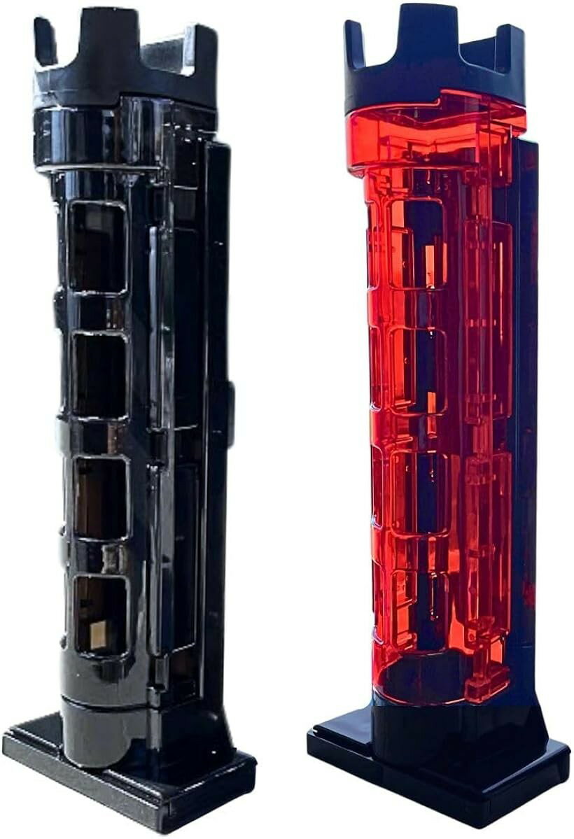 互換 ロッド ホルダー スタンド 2個 セット メイホウ ダイワ 釣り 竿 立て タックル ボックス (黒・赤, 小型)