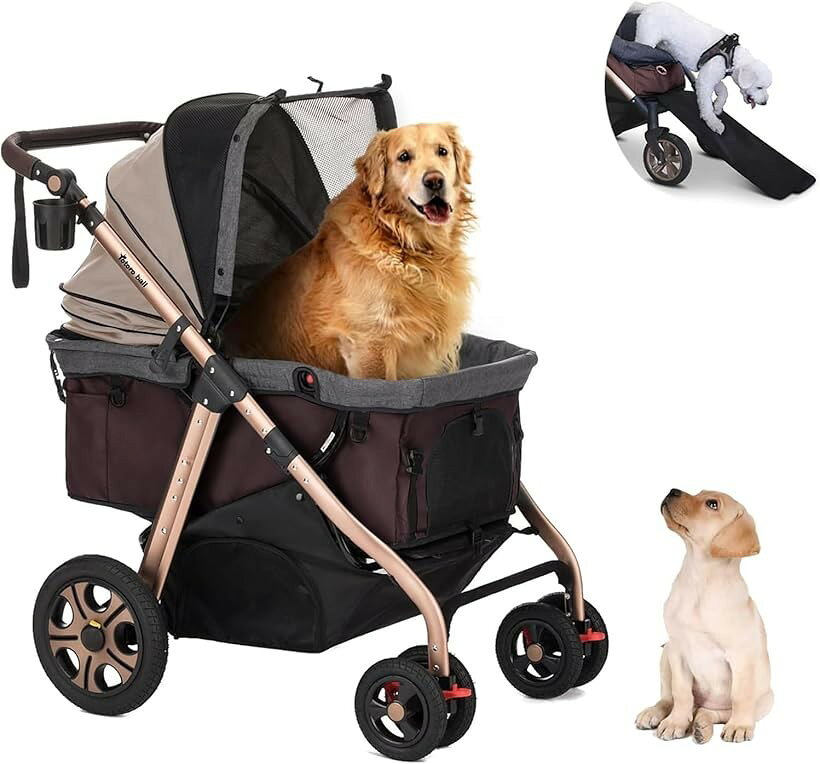 滑り止めスロープ ペットカート 犬 バギー 4輪 犬用かーと 小型犬 中型犬 大型犬 ...