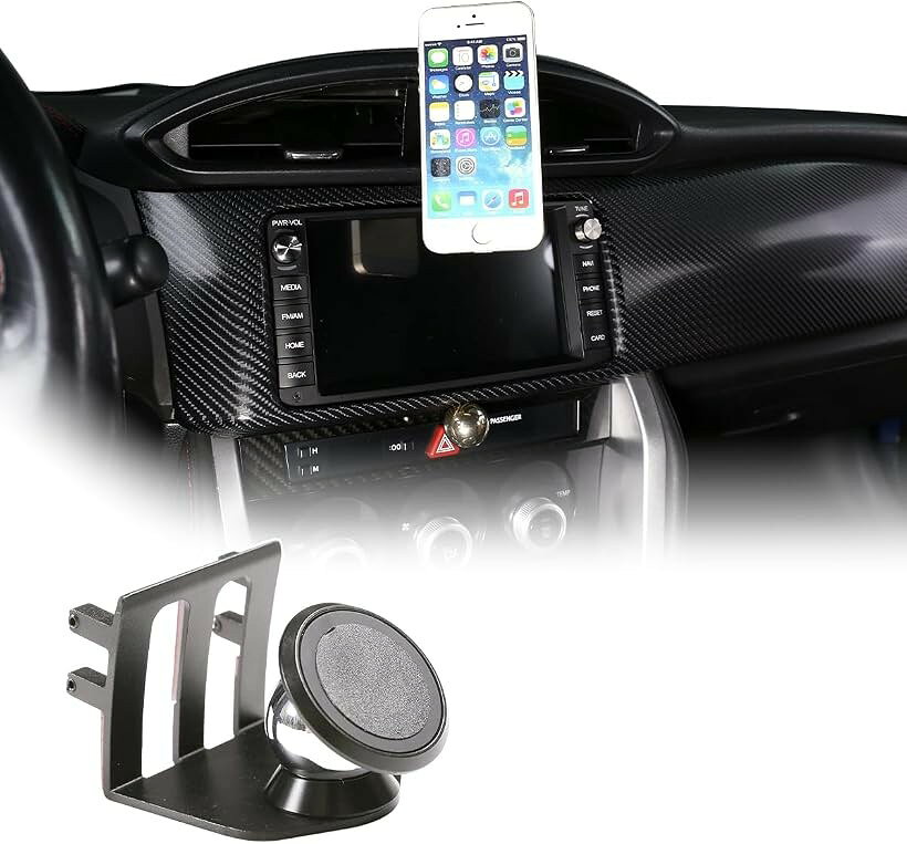 トヨタ 86/スバル BRZ 2012年～2020年に対応 車載スマホホルダー マグネット スマホ車載ホルダー スマートフォンホルダー スマホスタンド 携帯ホルダー 超強磁力 全機種対応 カー用品 (ブラック, マグネットタイプ)
