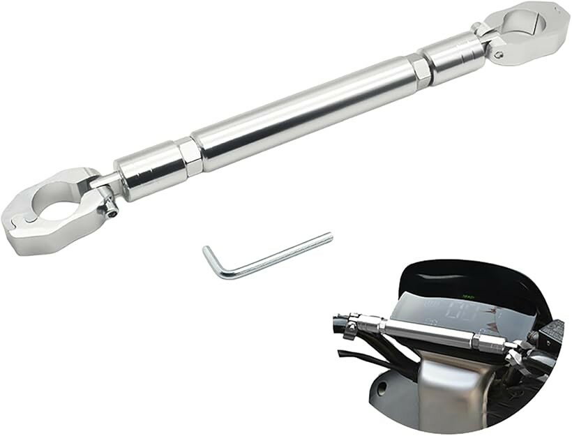バイク ハンドルブレース ハンドルバー アルミ 合金 取り付け径 22mm 汎用 Vストローム250 PCX CT ハンターカブ CT125 (シルバー)