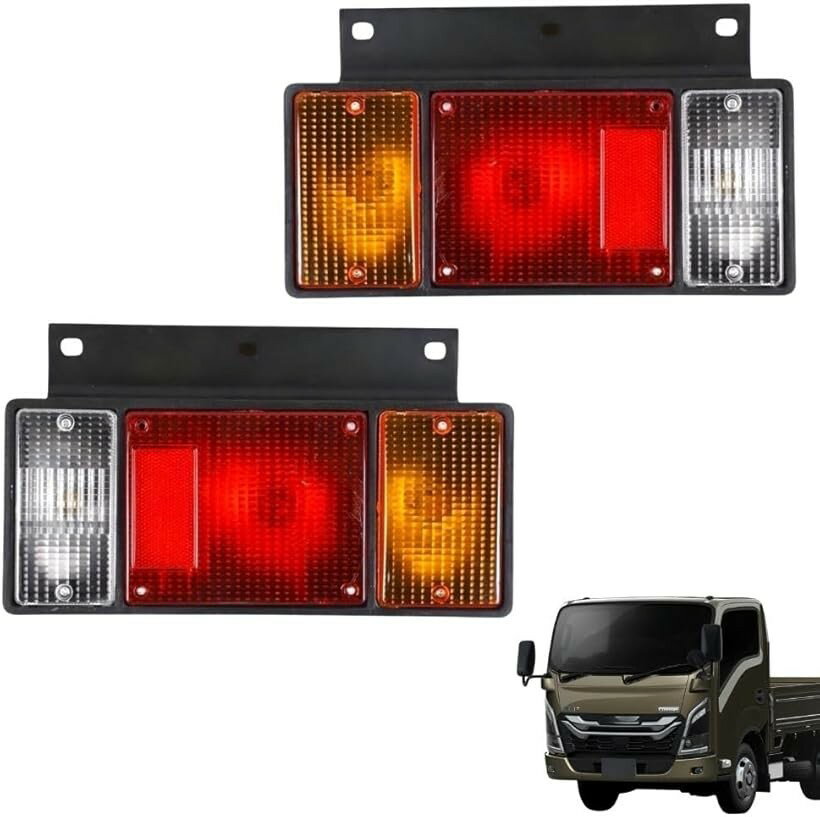 互換品 いすゞ エルフ テールランプ 24V 3連 左右セット NEW PM 07 純正タイプ 社外品 (レッド)