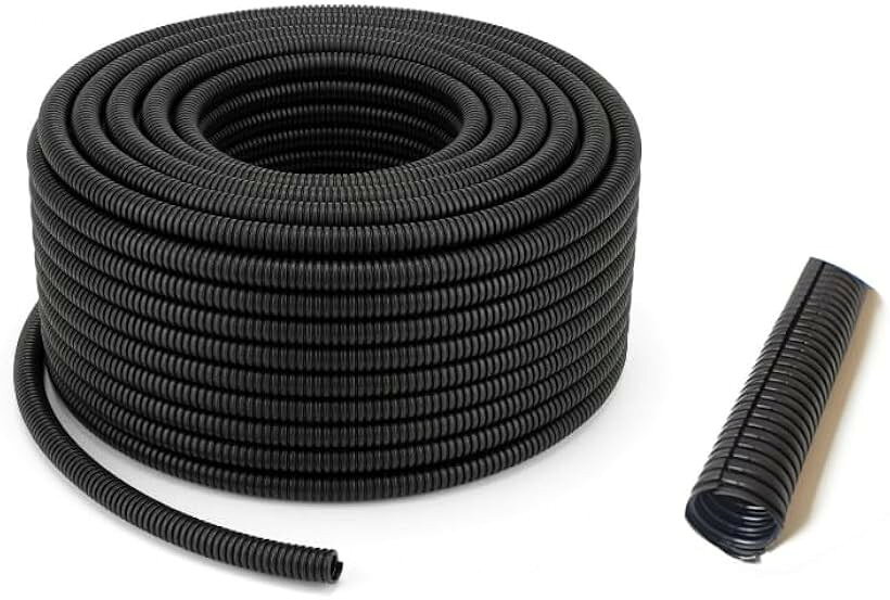 配線チューブ コルゲートチューブ スリット入り 噛みつき防止 ケーブル保護 (ブラック, 内径 10 ...