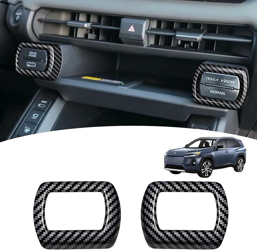 トヨタ RAV4 50系 適合 コンソール ドライブモード パネル 左右セット ガーニッシュ 専用設計 傷防止 (カーボン, RAV4 60系 適合)