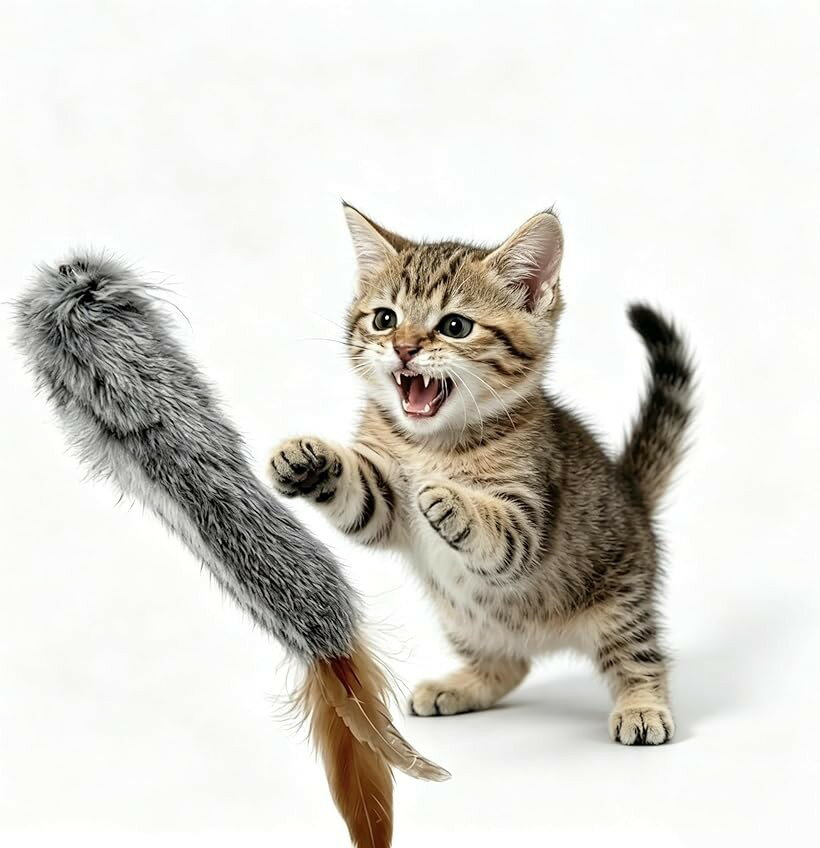 鼠标玩具 - 猫 おもちゃ ウサギ毛のおもちゃ 天然ラビットファー＆キジ羽根 人気 自然原始の香り ぬいぐるみ 耐咬 噛むおもちゃ ふわふわ 柔らか 安全素材 一人遊び 運動不足解消 遊び道具 ねこのおもちゃ (白)
