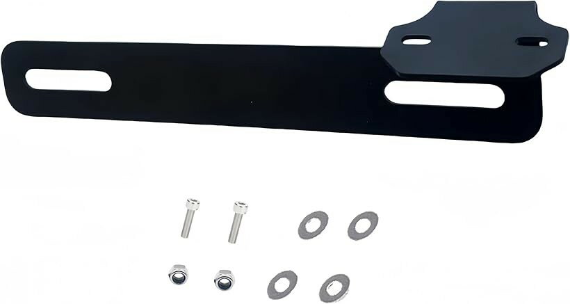 互換品 バイク用 ドライブレコーダーステー リアカメラナンバープレートクランプステー ナンバー右上マウントタイプ ミツバサンコーワ EDR -11/21/21G・キジマ スチール製 (ブラック, ミツバサンコーワ キジマ対応(右上タイプ))