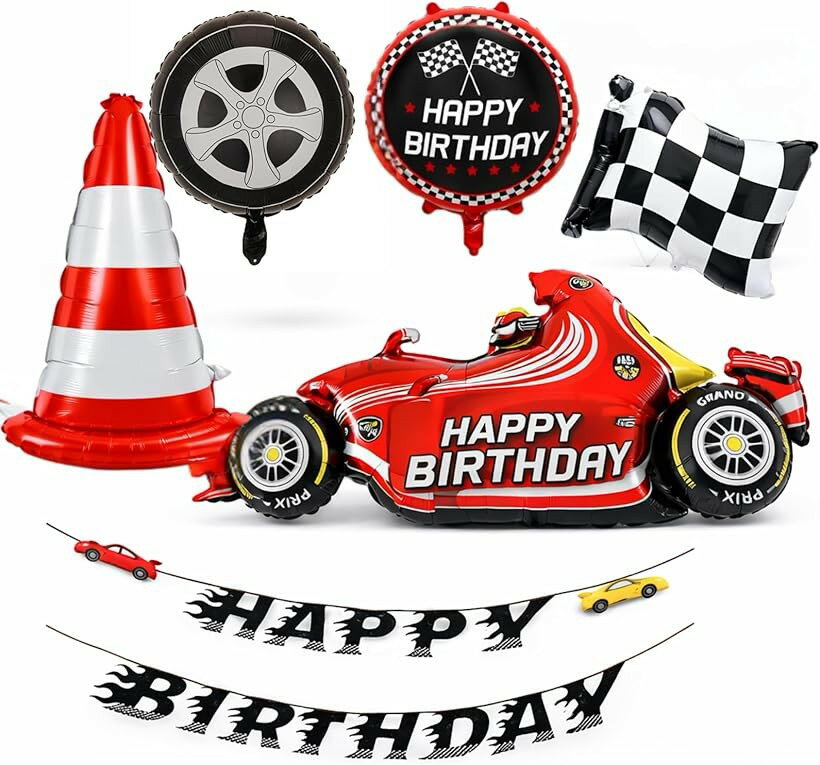 レースカー 誕生日 飾り付け セット 車 くるま バースデー 男の子 ガーランド バル...