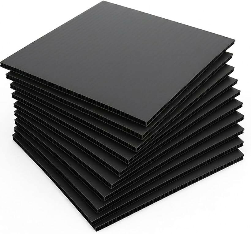 プラダン 黒色 プラスチック段ボール 30cm角 5.5mm厚 10枚セット DIY 工作 模型 ガ...