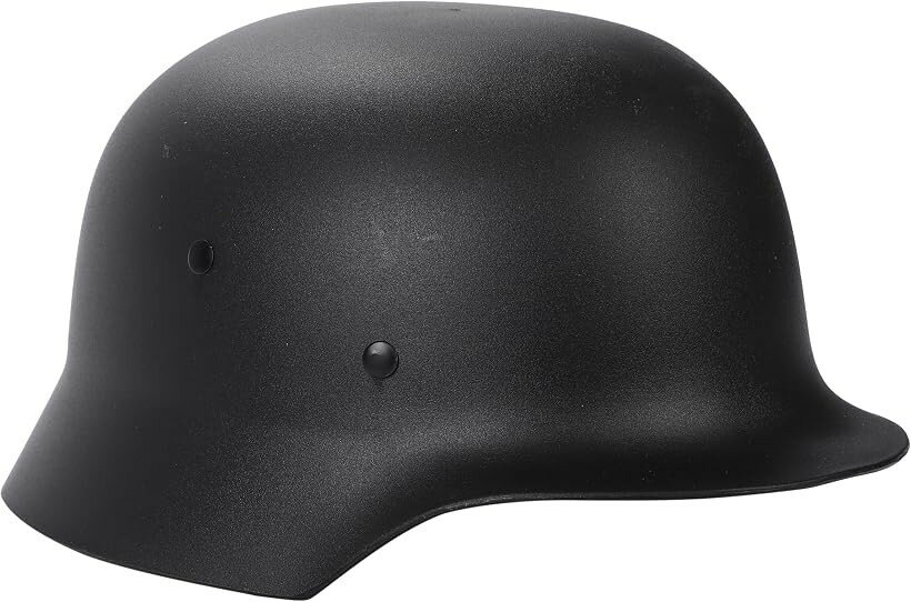 M35型 レプリカヘルメット 第二次世界大戦風 サバゲー コスプレ ミリタリー 撮影用 ABS樹脂製 軽量 調整可能 顎紐付き ブラック コンバットヘルメット 大人用 (ブラック)